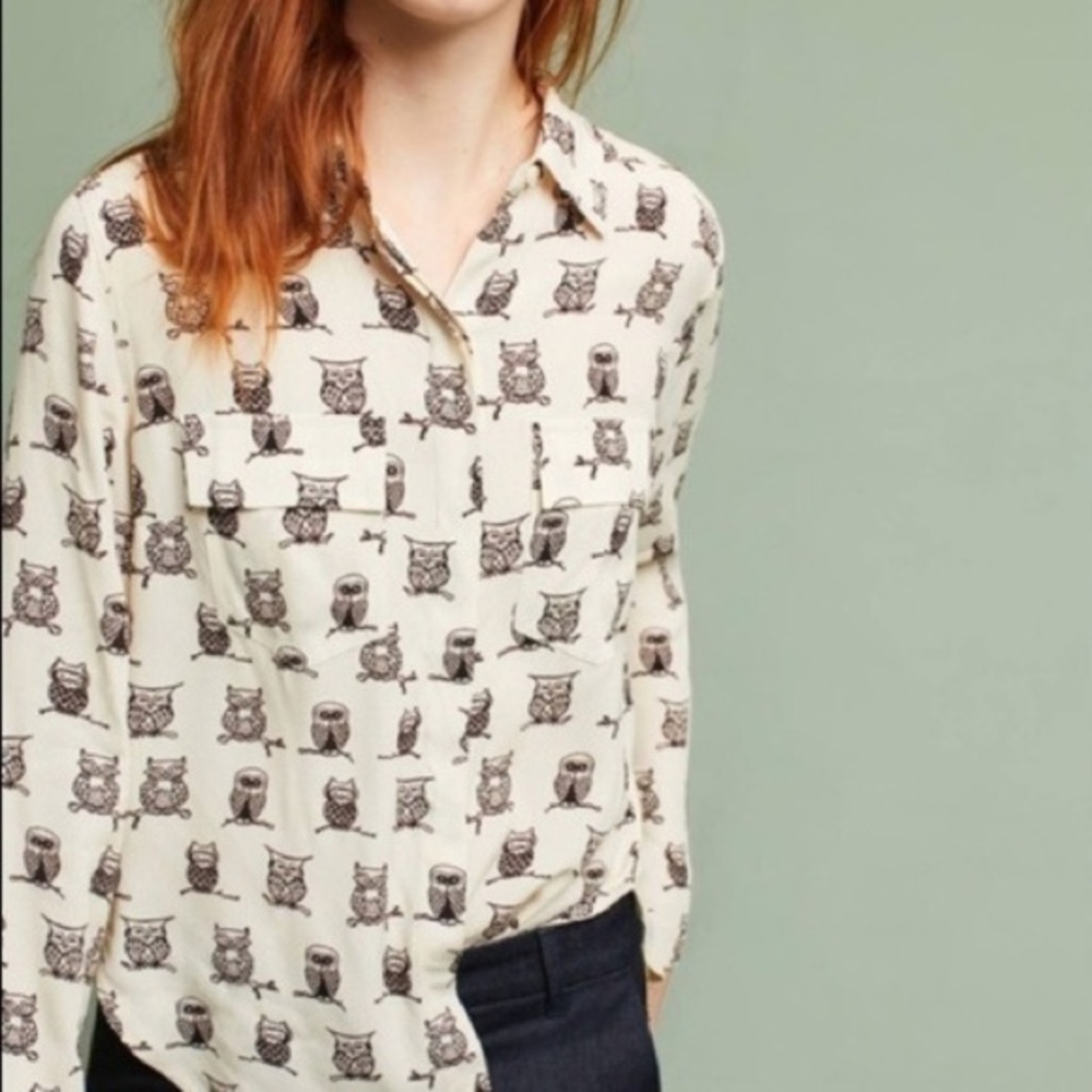 Anthropologie Owl Top